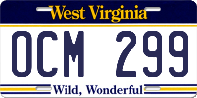 WV license plate OCM299