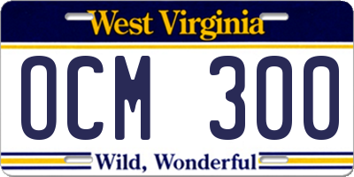 WV license plate OCM300