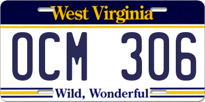 WV license plate OCM306