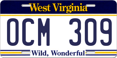 WV license plate OCM309