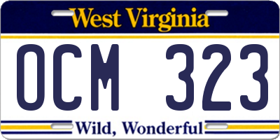 WV license plate OCM323