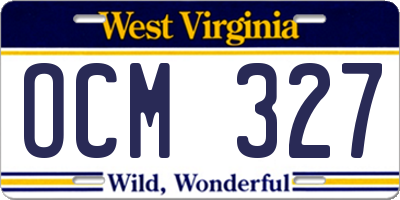 WV license plate OCM327