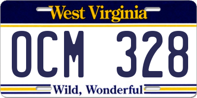 WV license plate OCM328