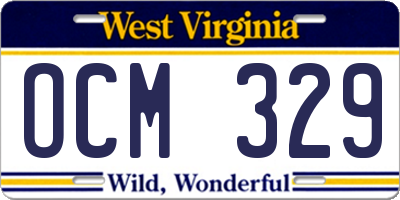 WV license plate OCM329
