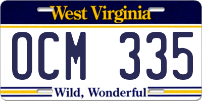 WV license plate OCM335
