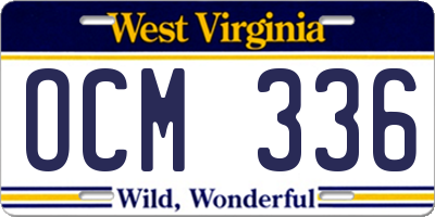 WV license plate OCM336