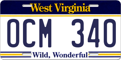 WV license plate OCM340