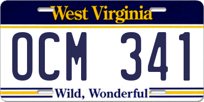 WV license plate OCM341