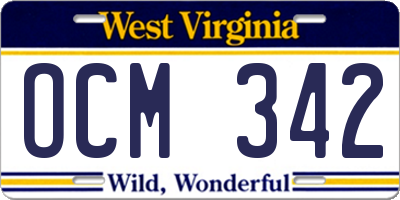 WV license plate OCM342