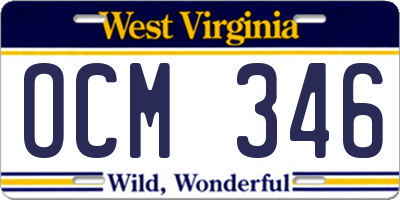 WV license plate OCM346