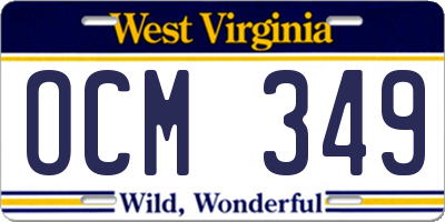 WV license plate OCM349