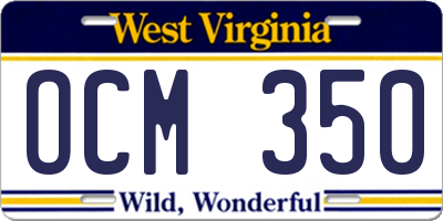 WV license plate OCM350