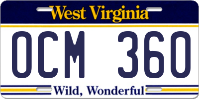 WV license plate OCM360