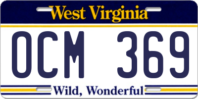 WV license plate OCM369