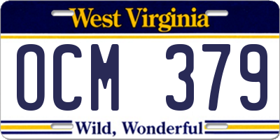 WV license plate OCM379