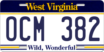 WV license plate OCM382