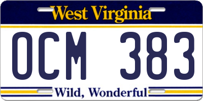 WV license plate OCM383