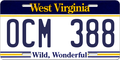 WV license plate OCM388