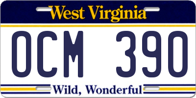 WV license plate OCM390