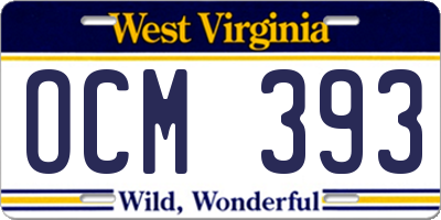WV license plate OCM393