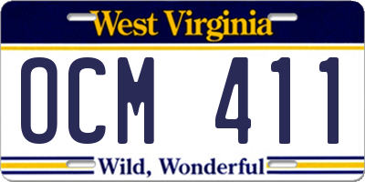 WV license plate OCM411