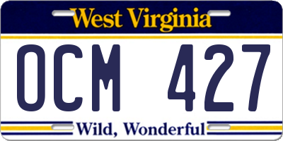 WV license plate OCM427
