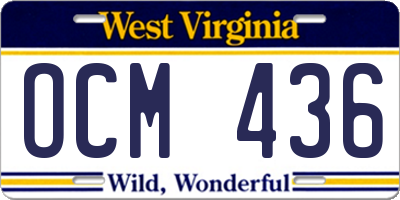 WV license plate OCM436