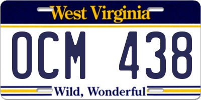 WV license plate OCM438