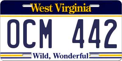 WV license plate OCM442