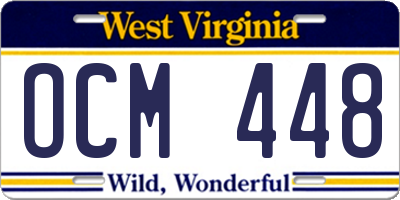 WV license plate OCM448