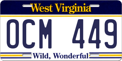 WV license plate OCM449