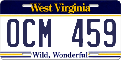 WV license plate OCM459