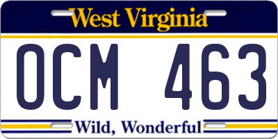 WV license plate OCM463