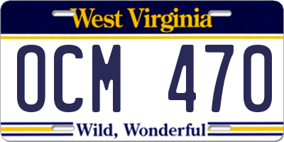 WV license plate OCM470