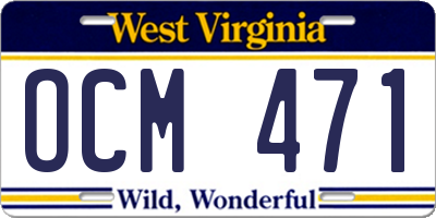 WV license plate OCM471