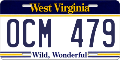 WV license plate OCM479
