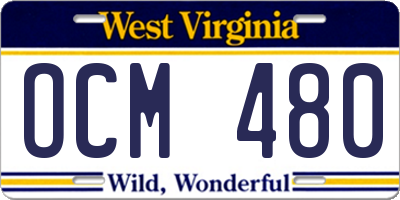 WV license plate OCM480