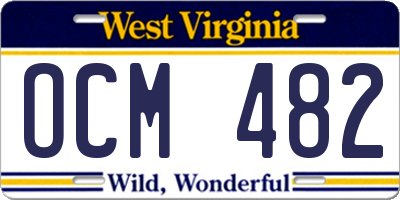 WV license plate OCM482