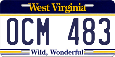 WV license plate OCM483
