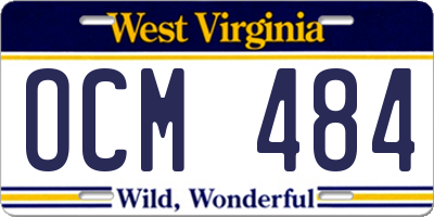 WV license plate OCM484