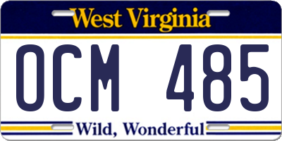 WV license plate OCM485