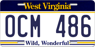 WV license plate OCM486
