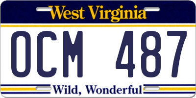 WV license plate OCM487