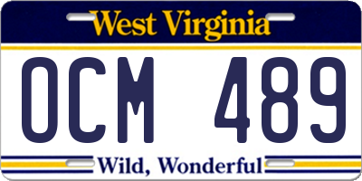 WV license plate OCM489