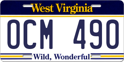 WV license plate OCM490