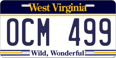 WV license plate OCM499