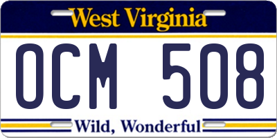 WV license plate OCM508