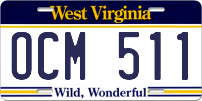 WV license plate OCM511