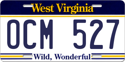 WV license plate OCM527