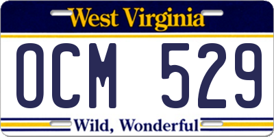 WV license plate OCM529